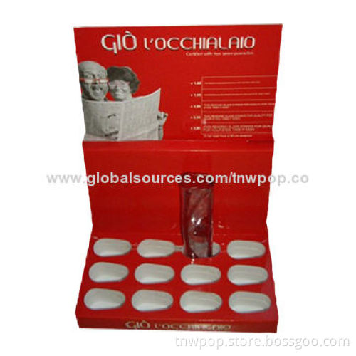 POP counter-top display, with hole can make product standup/strong/stable/eye-catching/customized